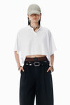 Alexander Wang vintage white white logo cropped jersey tee