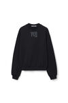 alexander wang puff logo sweatshirt in structured terry black