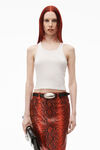 alexander wang leather pencil skirt in "snakeskin" red