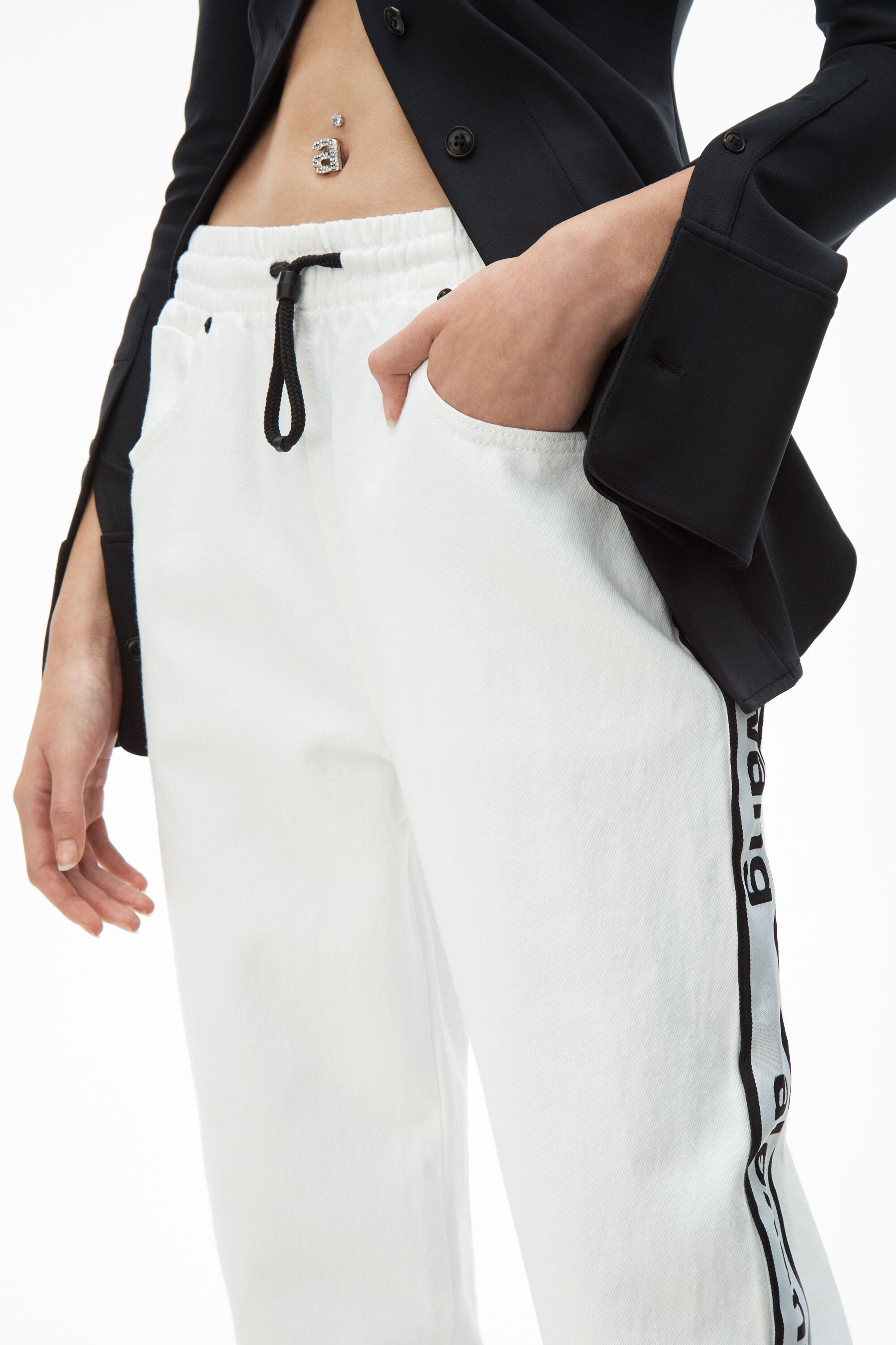 alexander wang logo tape jogger