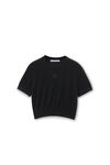 Alexander Wang black logo-embossed tee in superfine merino wool