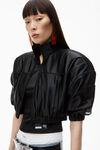 Alexander Wang black cropped track jacket with piping