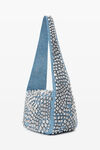 alexander wang spike small hobo bag in studded leather vintage medium indigo