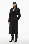 alexander wang logo trench coat in cotton tailoring black
