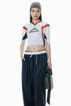 Alexander Wang navy/grey pinstripe tropical wool stretch pant