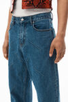 alexander wang super ez low rise embossed logo jean deep blue