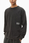 alexander wang アシッドウォッシュジャージー ロングスリーブtシャツ acid black