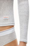 alexander wang long-sleeve tee in ribbed cotton heather grey
