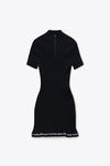 Alexander Wang black ribbed short-sleeve dress