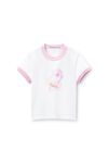 Alexander Wang white/pink 棉质平纹针织布 sugar baby ringer t 恤