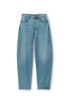 Jeans oversize con vita bassa in denim riciclato