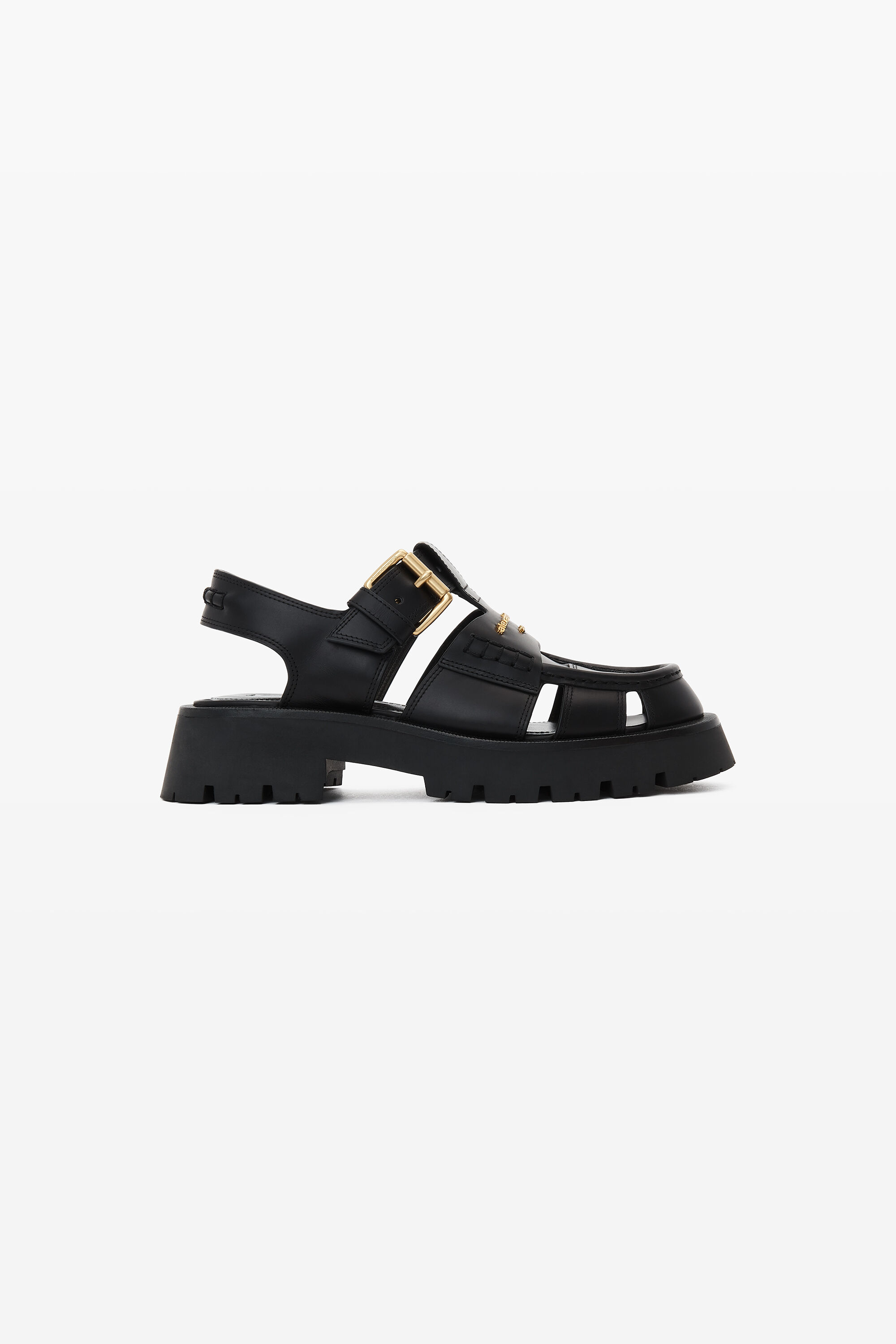 お歳暮 のし Calf Box in Sandal Cage Carter in alexanderwang® | BLACK 靴
