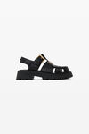 Alexander Wang black carter cage sandal in box calf