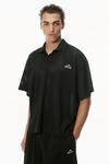 Alexander Wang black polo sportiva in mesh con logo