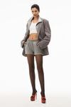 alexander wang puff logo sweatshort in glitter terry sidewalk