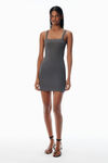 Alexander Wang army drab grey waffle-knit cami dress