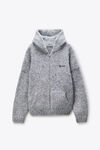 Alexander Wang grey multi 手钩徽标装饰灰色加大款圆领连帽衫