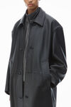 Alexander Wang black unisex coat in primal lambskin leather