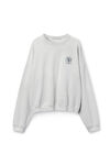 Alexander Wang light heather grey unisex logo oversized cotton terry sweatshirt