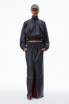Alexander Wang navy grey 光泽罗缎平纹针织布解构式运动夹克