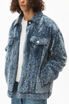 alexander wang 羊剪绒礼服外套 rich indigo