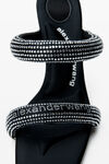 Alexander Wang black/silver 黑色水晶烫钻 julie 管状凉鞋