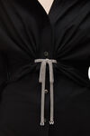 alexander wang crystal tie twist dress in cotton poplin black
