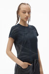 Alexander Wang washed black distressed logo shrunken tee in cotton jersey