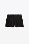 alexander wang logo elastic short in stretch corduroy black
