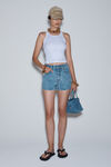 Alexander Wang vintage light indigo clear hotfix high-rise denim short
