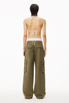 alexander wang 棉质格子布徽标工装裤 burnt sage
