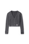 Alexander Wang army drab grauer cardigan in waffelstrick