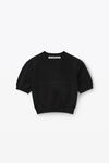 Alexander Wang black logo-embossed ribbed chenille sweater