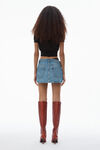 Alexander Wang vintage medium indigo pre-styled denim skirt with asymmetrical lace waistband