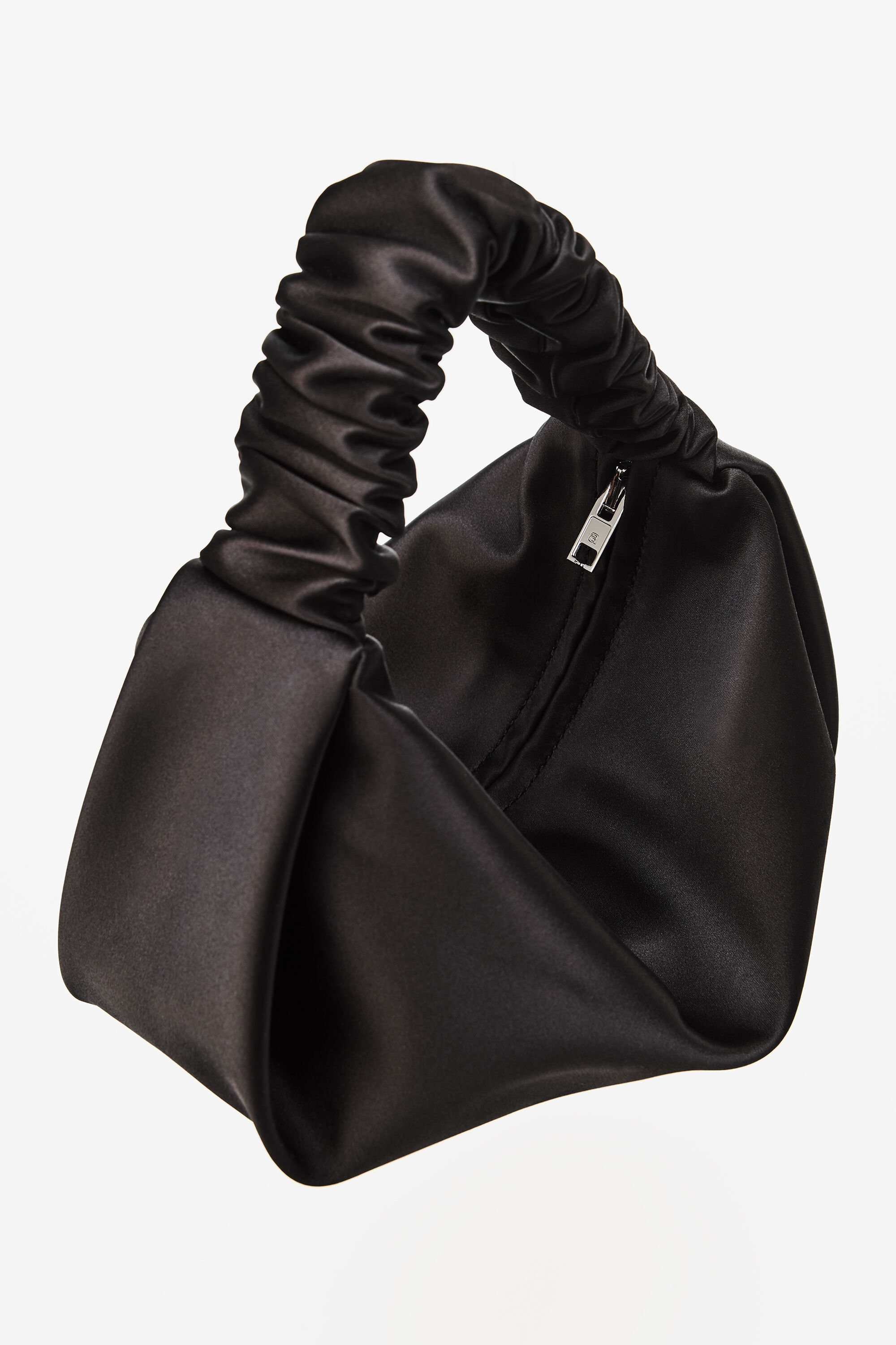 alexanderwang SCRUNCHIE MINI BAG IN SATIN BLACK - alexanderwang® US