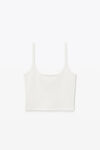 alexander wang scoop neck tank in stretch viscose knit soft white