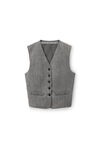 collarless vest in herringbone tailoring