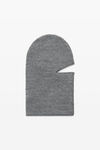 alexander wang logo balaclava in compact deboss medium grey melange