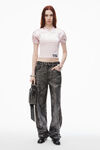 Alexander Wang washed black distressed crystal hotfix jeans