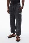 Alexander Wang acid black unisex sweatpant in acid wash dense fleece