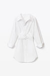 alexander wang 密织棉质交叉垂褶衬衫式连衣裙 white