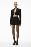 Alexander Wang black high waisted tailored short in wool tailoring