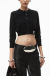 Alexander Wang black custom 3d-molded spike cardigan