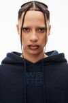 alexander wang puff logo hoodie in glitter terry nine iron