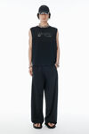 Alexander Wang black black laser-cut logo muscle shirt