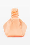 alexander wang scrunchie mini bag in satin faded neon orange