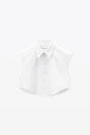Alexander Wang white cropped sleeveless button-up shirt in cotton