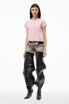 Alexander Wang acid candy pink logo shrunken tee in compact jersey
