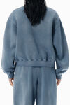 Alexander Wang washed blue ink blue logo puff print sweatshirt