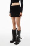 Alexander Wang black 雪尼尔压纹徽标装饰迷你裙